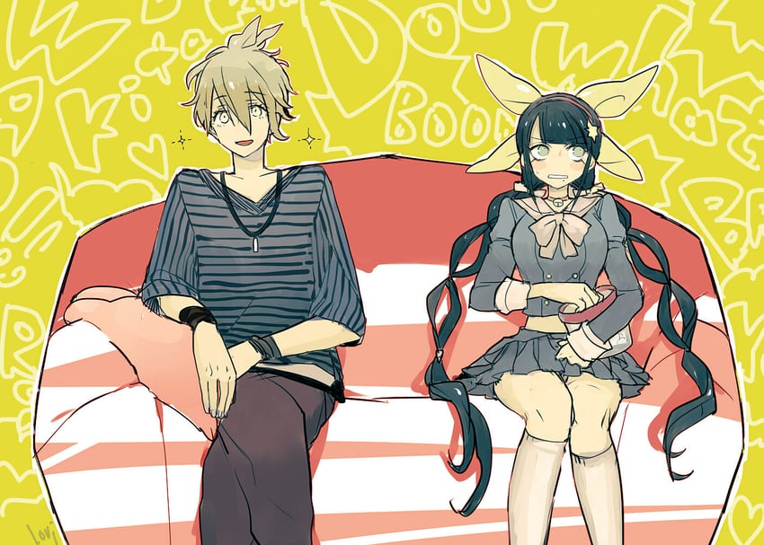 amami rantaro and chabashira tenko (danganronpa and 1 more) drawn by lovi_(momoko37)