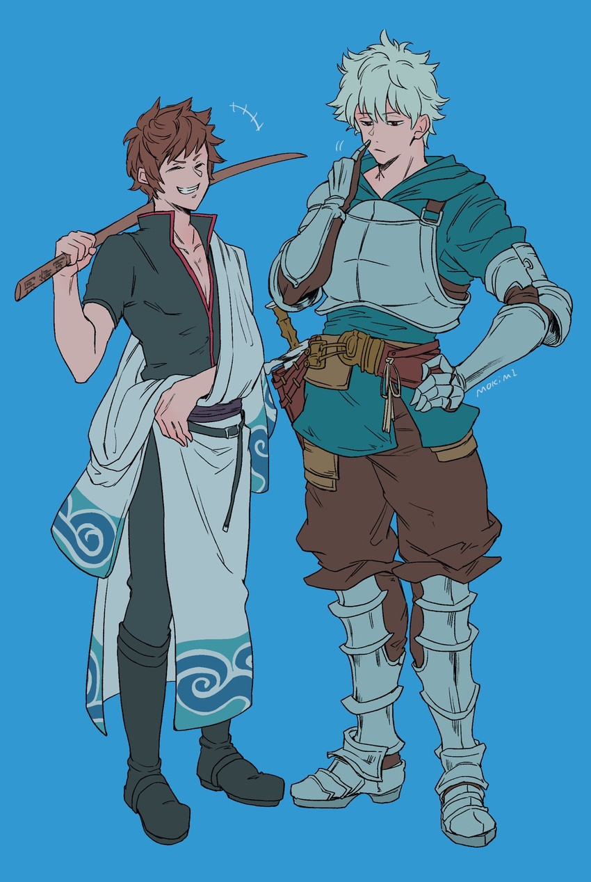 gran, sakata gintoki, and fighter (granblue fantasy and 1 more) drawn by mokimi