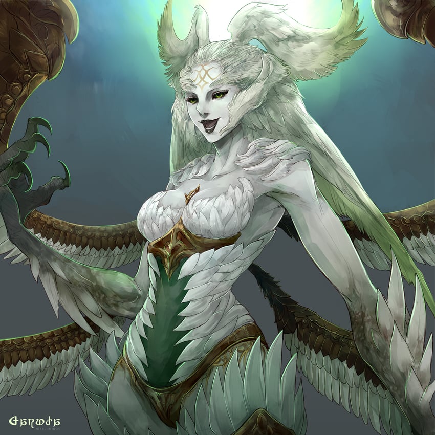 garuda (final fantasy and 1 more) drawn by nixaluminos