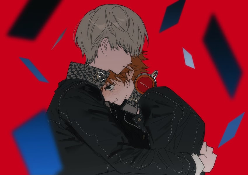 narukami yu and hanamura yousuke (persona and 1 more) drawn by goguma_wagamja