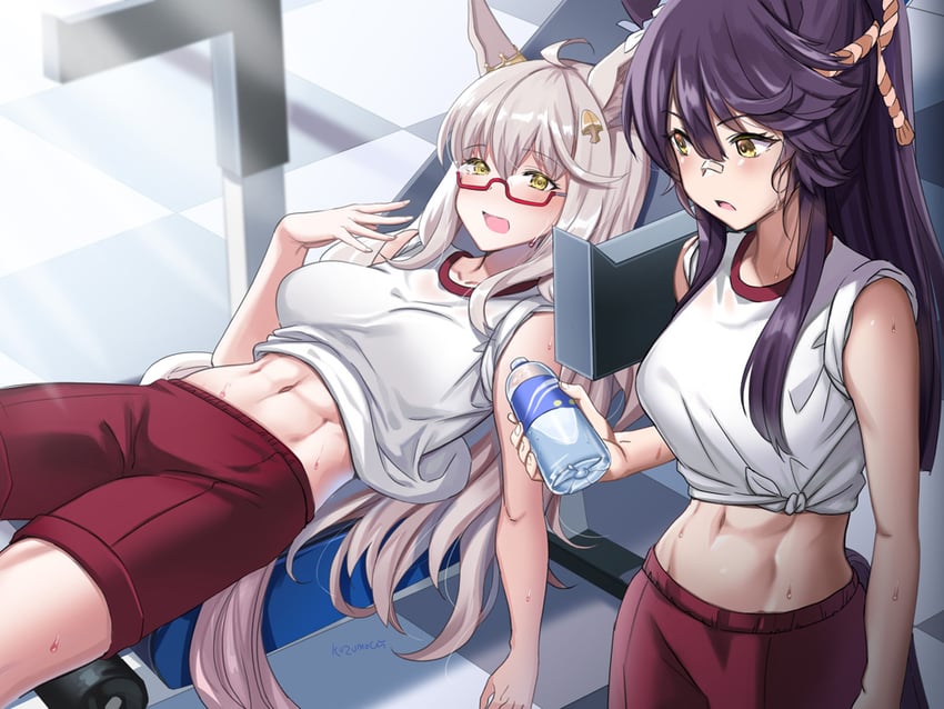 narita brian and biwa hayahide (umamusume) drawn by kuzumochi_(kuzumochiya)