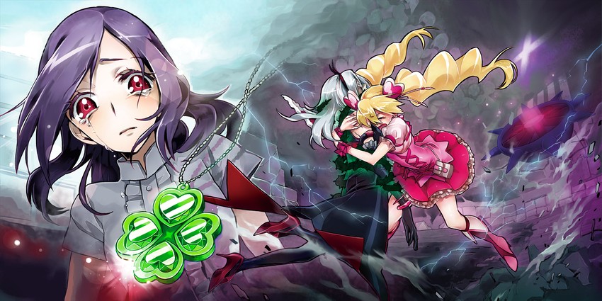 higashi setsuna, momozono love, cure peach, and eas (precure and 1 more) drawn by keino_(midorinoko)