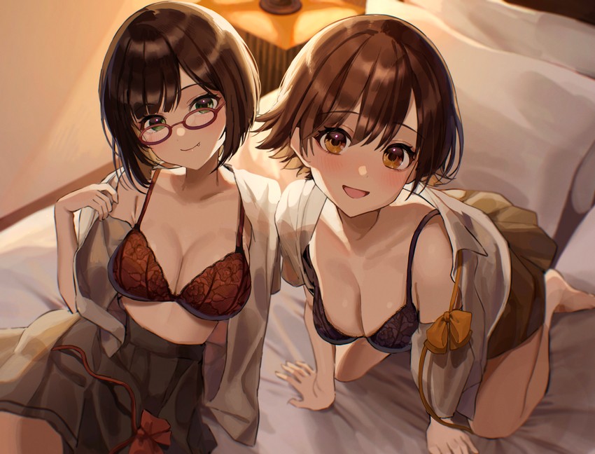 maekawa miku and honda mio (idolmaster and 1 more) drawn by kudo_eru