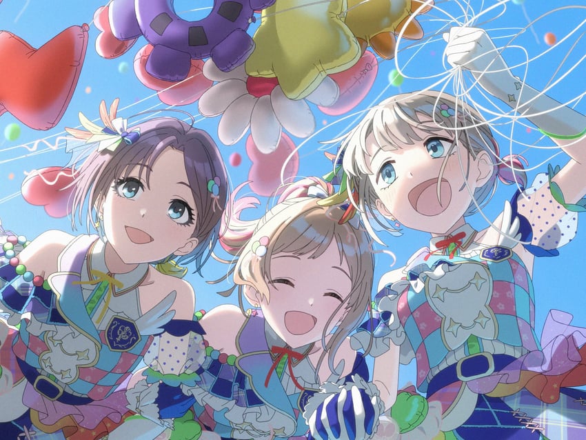 asakura toru, serizawa asahi, and sakuragi mano (idolmaster and 1 more) drawn by takada_(pixiv_97599311)