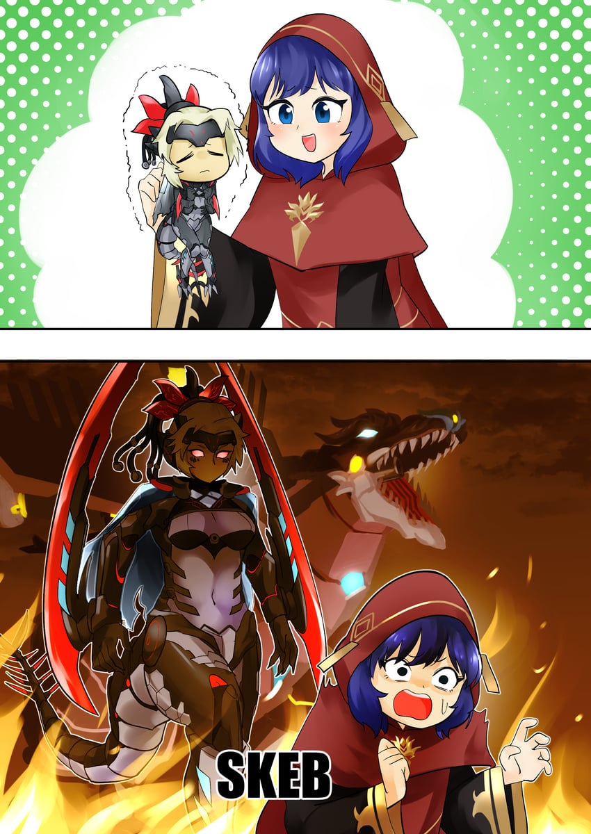 lo the prayers of the voiceless voice, dinomorphia kentregina, and dinomorphia rexterm (yu-gi-oh!) drawn by sawan_cutman