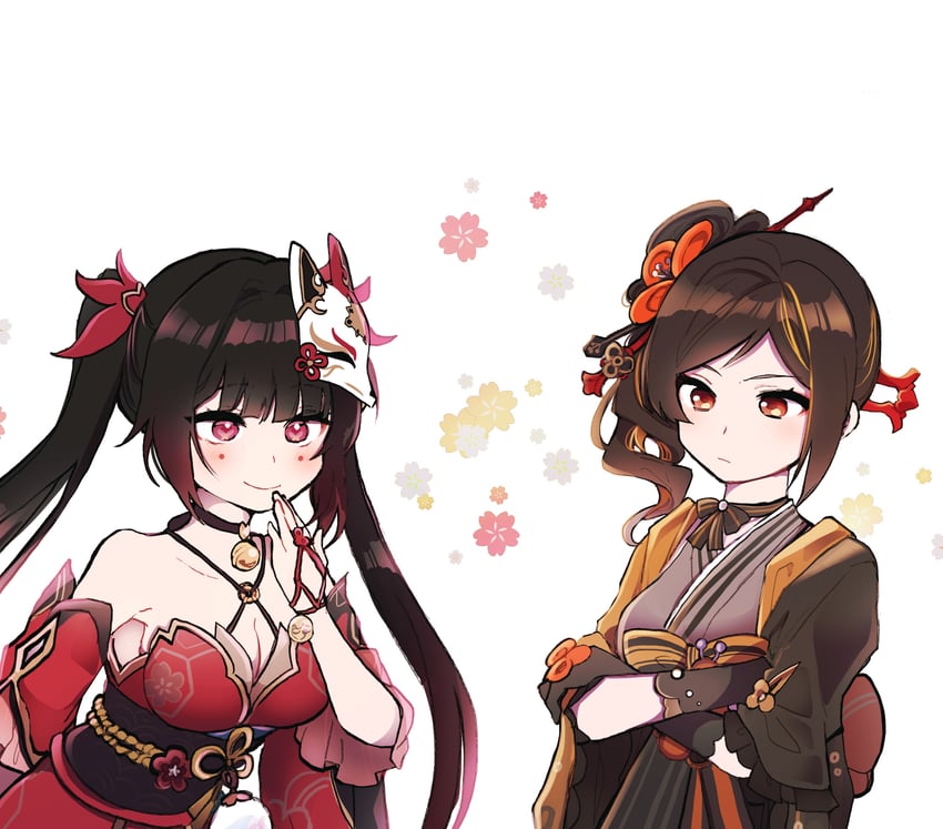sparkle and chiori (genshin impact and 3 more) drawn by 5rwpvc