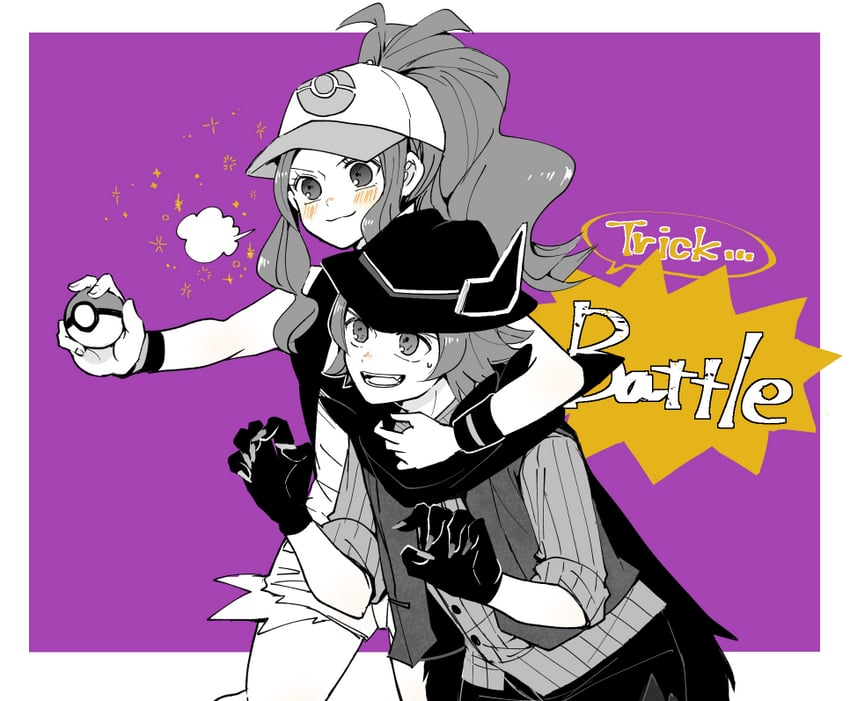hilda and hilbert (pokemon and 2 more) drawn by atsumi_yoshioka
