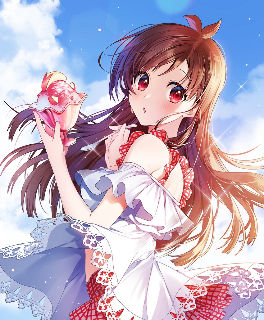 tsujino akari (idolmaster and 2 more) drawn by kakon