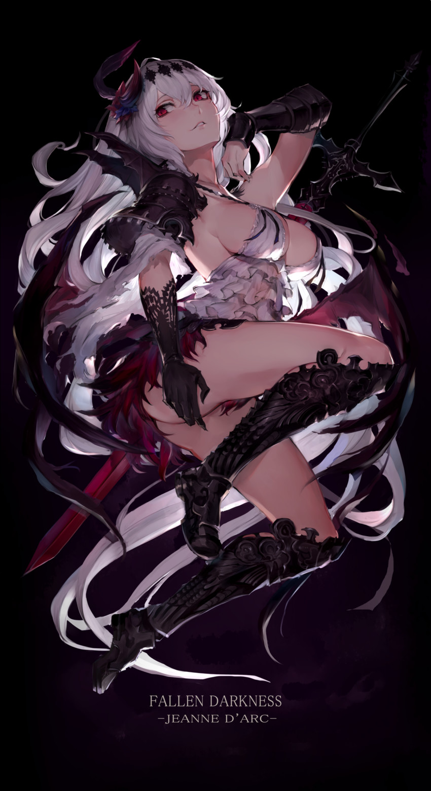 jeanne d'arc and dark jeanne (granblue fantasy) drawn by watao