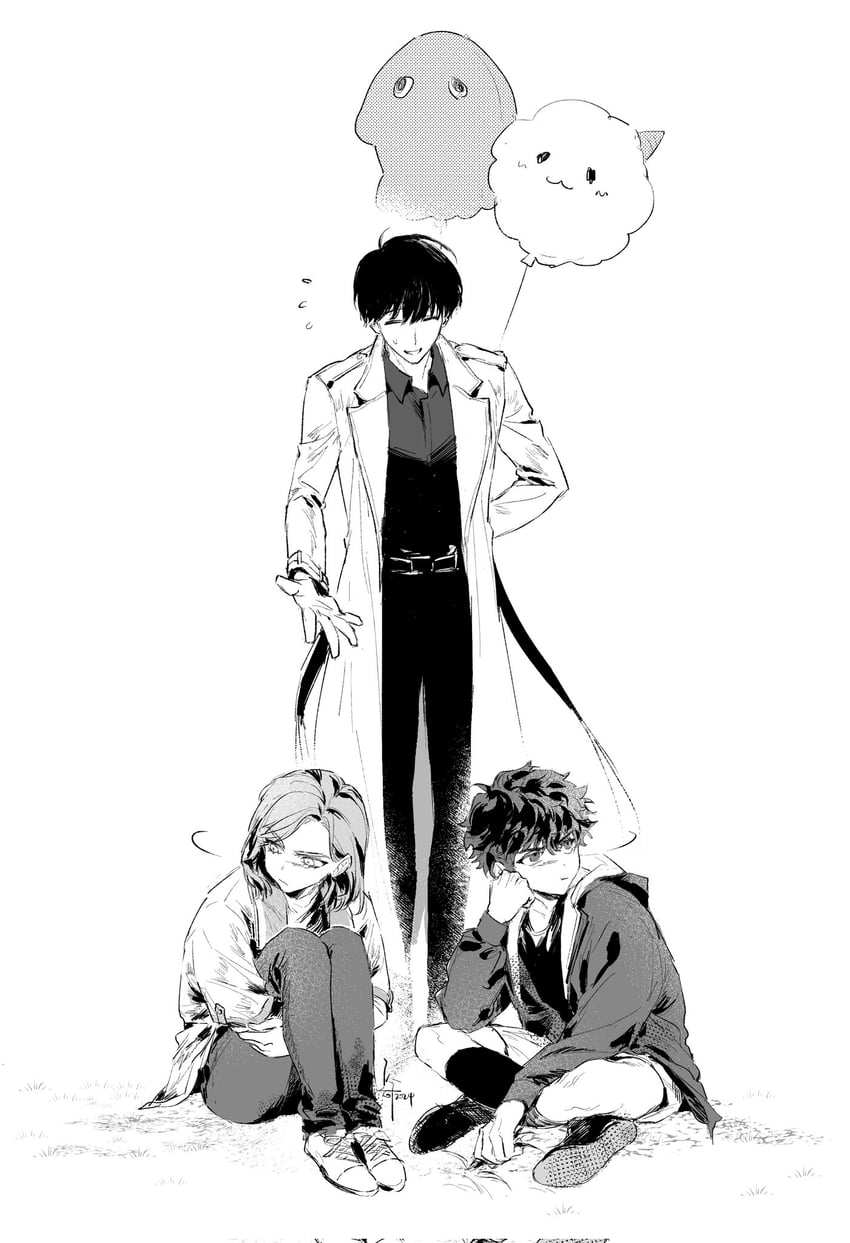 kim dokja, shin yoosung, and lee gilyoung (omniscient reader's viewpoint) drawn by galllisto