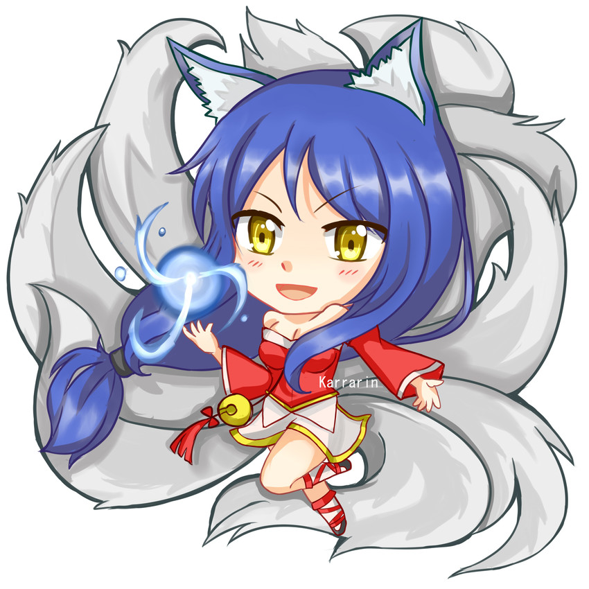 ahri (league of legends) drawn by karrarin