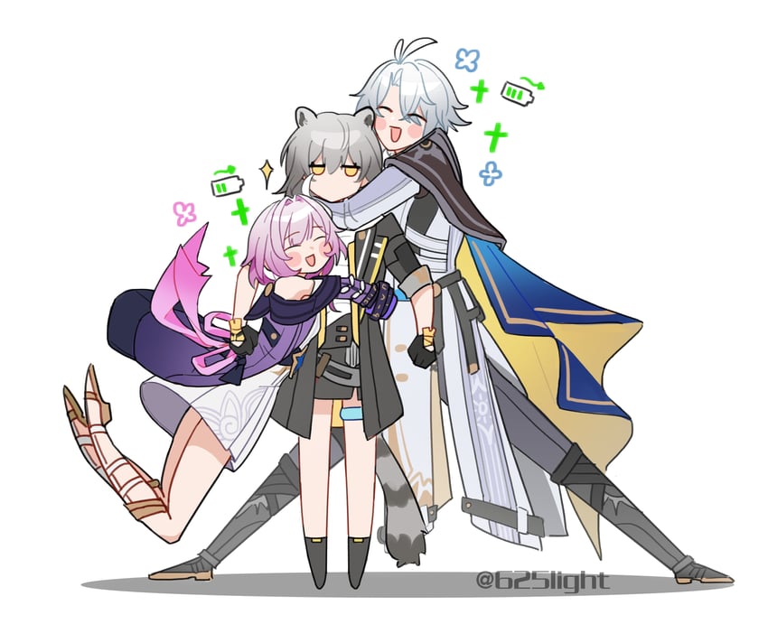 trailblazer, stelle, phainon, and cyrene (honkai and 1 more) drawn by 625light
