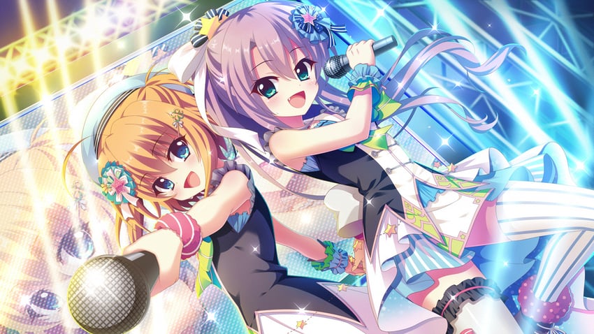 shikimiya mana and tsukisaka sayu (re:stage!) drawn by izumi_tsubasu