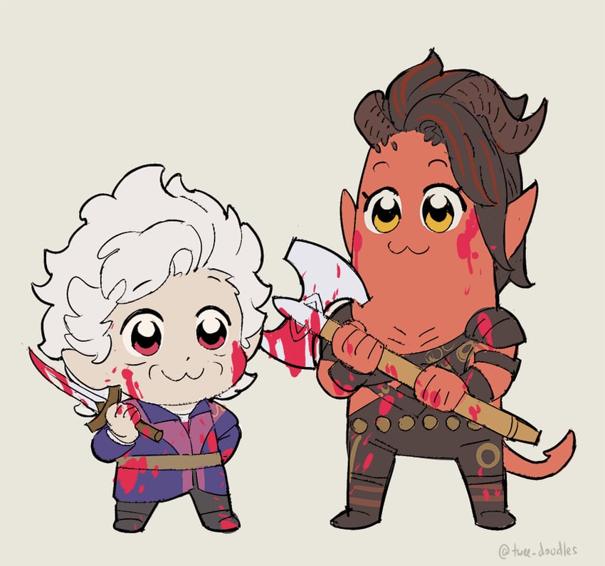 astarion and karlach (dungeons & dragons and 3 more) drawn by tweedledraws