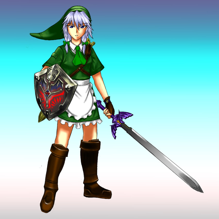izayoi sakuya and link (touhou and 1 more) drawn by omega_na_hito