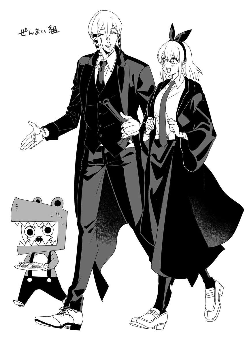 lemon irvine, kaldo gehenna, and ochoa dale (mashle) drawn by matsurika_0707