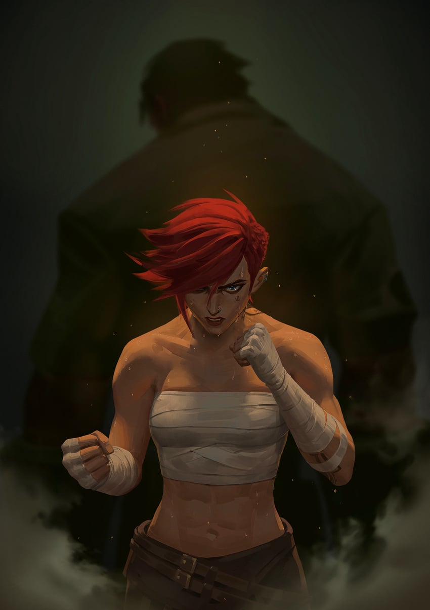 vi, arcane vi, and vander (league of legends and 1 more) drawn by gzq-seven