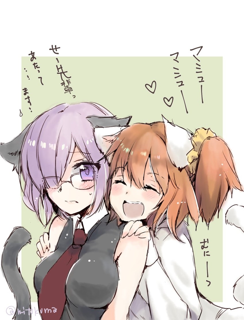 mash kyrielight and fujimaru ritsuka (fate and 1 more) drawn by mito_(go!go!king!)