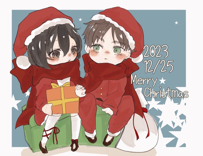 mikasa ackerman and eren yeager (shingeki no kyojin) drawn by nitijoy2