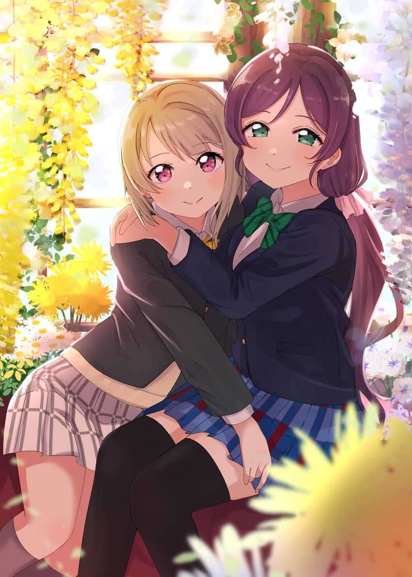tojo nozomi and nakasu kasumi (love live! and 2 more) drawn by nyako_(utaneko31)