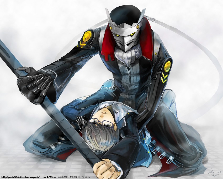 narukami yu and izanagi (persona and 1 more) drawn by maguchimo