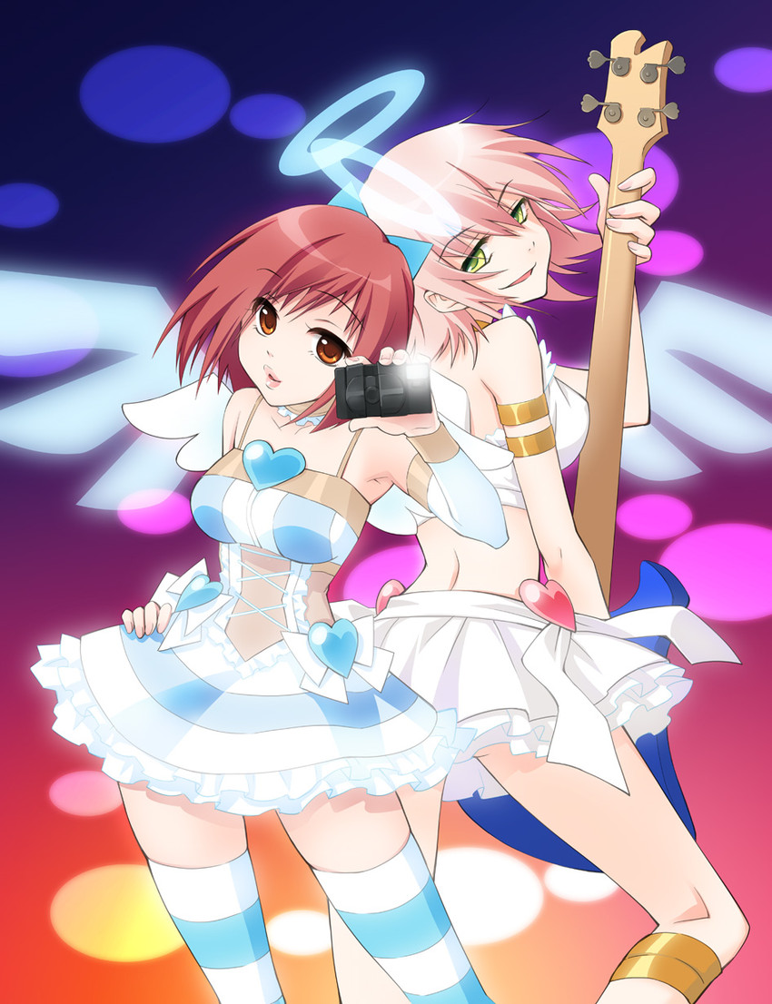 stocking, panty, haruhara haruko, and samejima mamimi (panty & stocking with garterbelt and 2 more) drawn by ginta