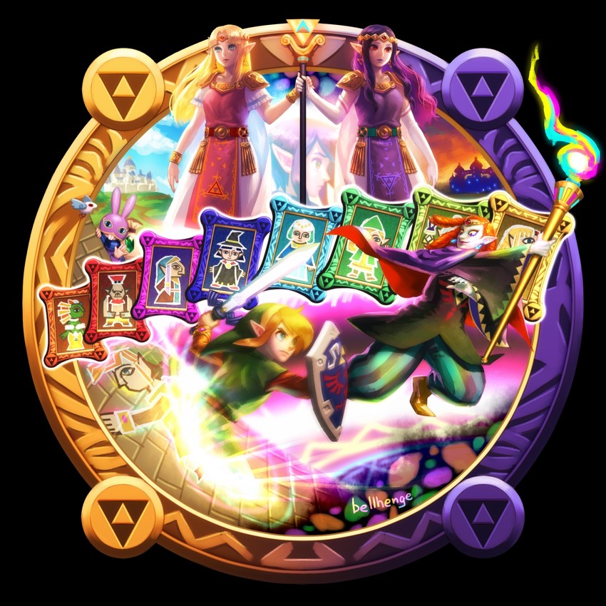 link, princess zelda, impa, princess hilda, ravio, and 8 more (the legend of zelda and 1 more) drawn by bellhenge