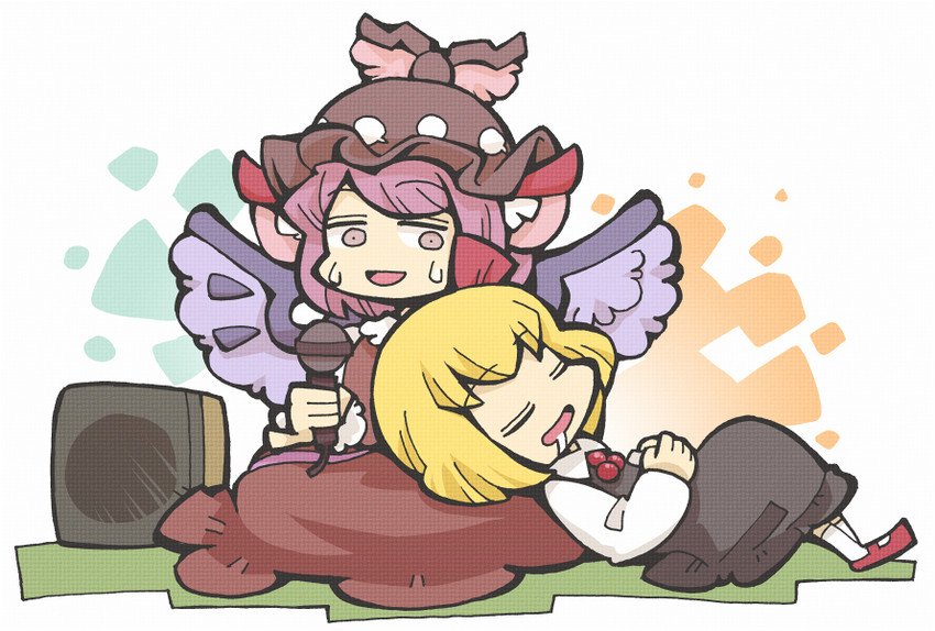 rumia and mystia lorelei (touhou) drawn by hounori