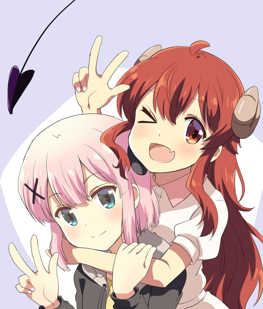 yoshida yuuko and chiyoda momo (machikado mazoku) drawn by mukaibi_aoi