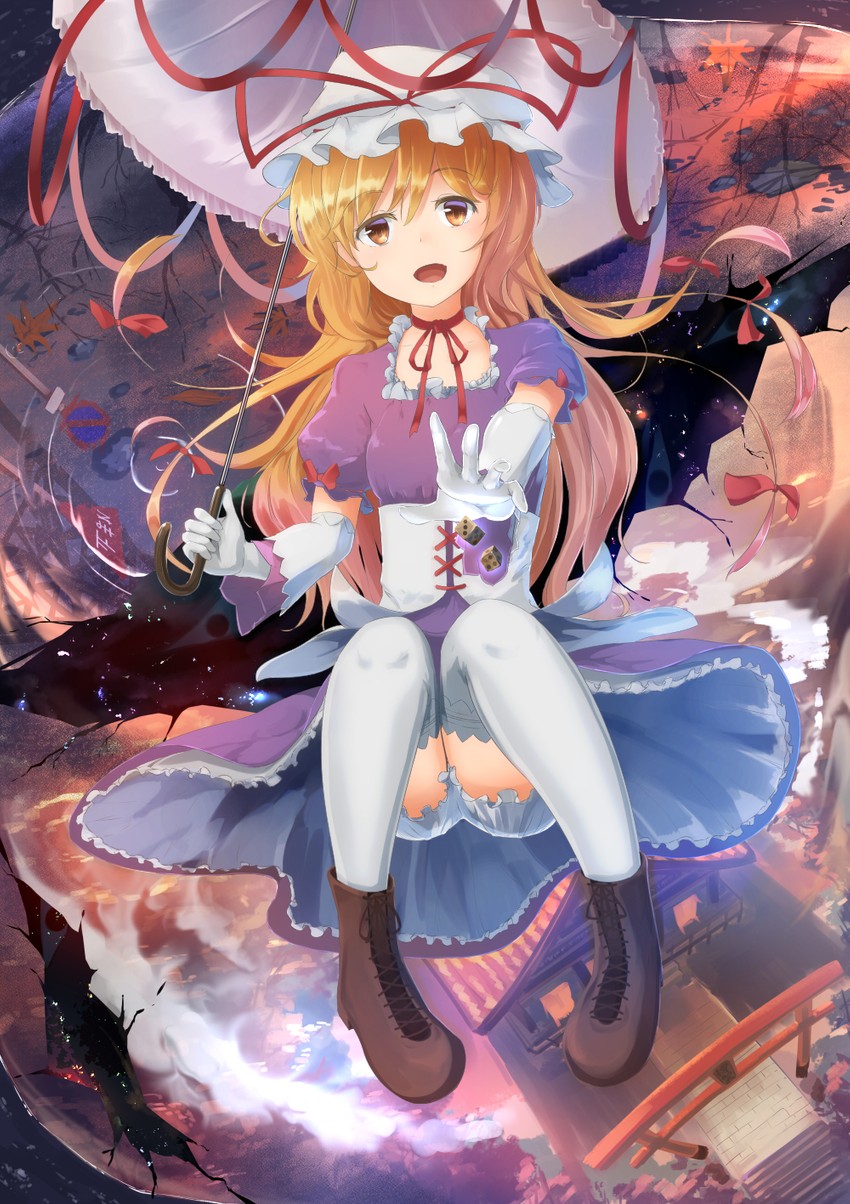 yakumo yukari (touhou and 1 more) drawn by takeyoshi_(albizia)