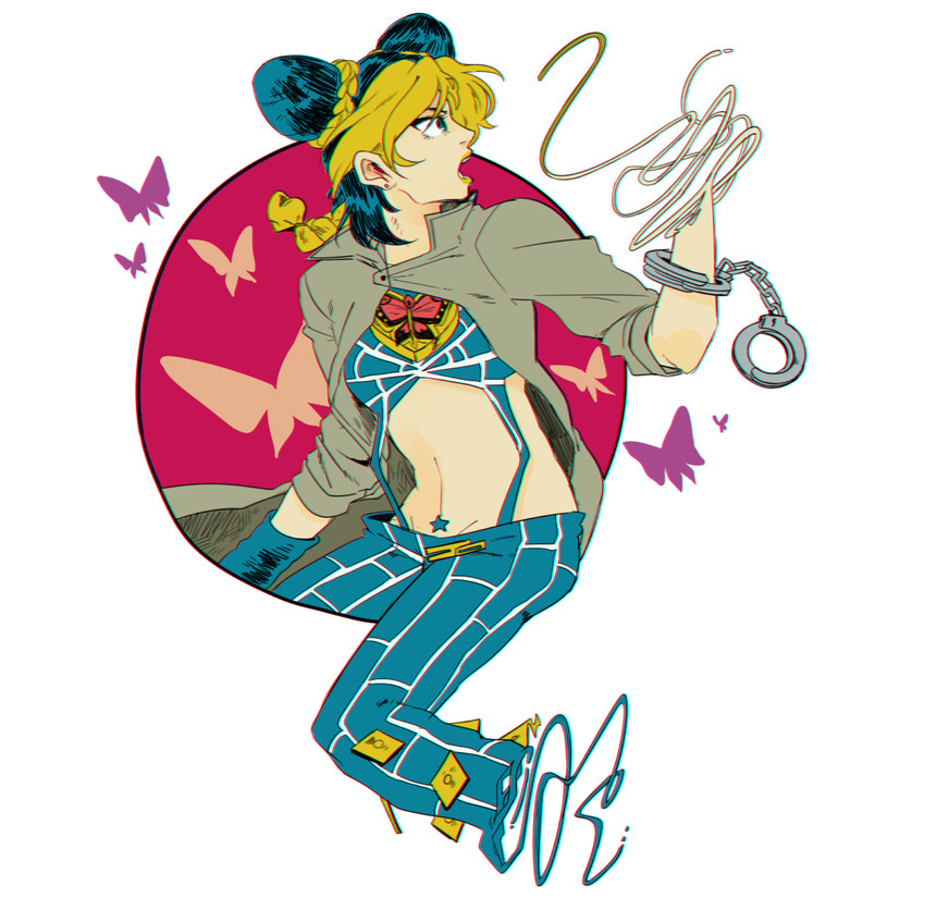 kujo jolyne (jojo no kimyou na bouken and 1 more) drawn by jeto_(jetopyon)