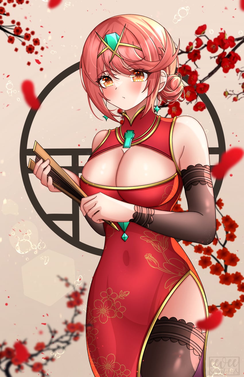 pyra (xenoblade chronicles and 1 more) drawn by eeveestrations
