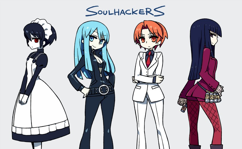 nemissa, mary, rei reiho, and naomi (devil summoner and 1 more) drawn by chan_co