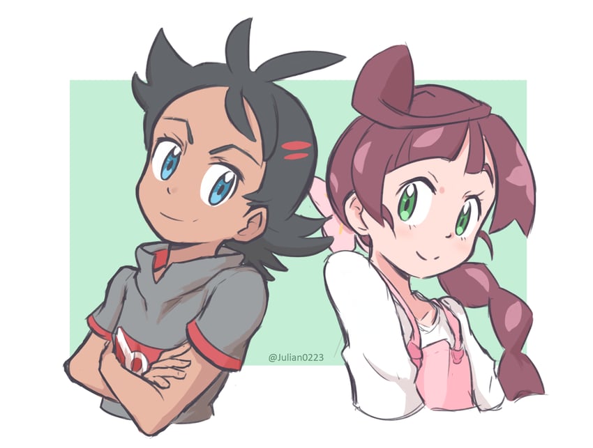goh and chloe (pokemon and 1 more) drawn by julian0223