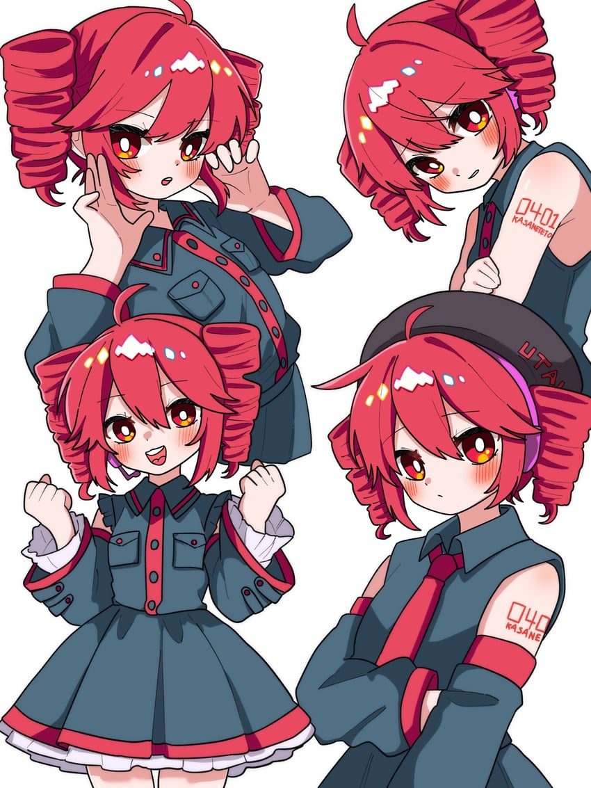 kasane teto and utane uta (utau) drawn by haru_maron