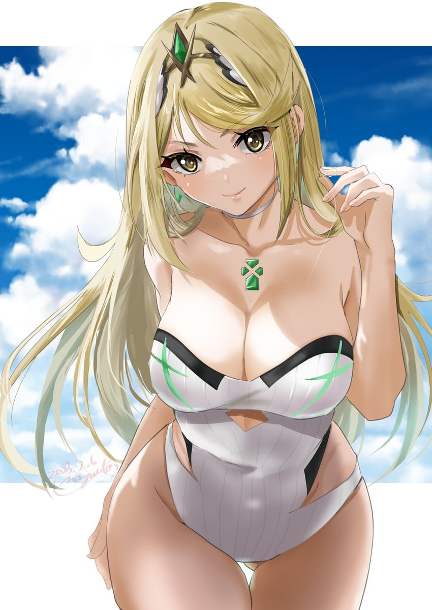 mythra (xenoblade chronicles and 1 more) drawn by nayuta-kanata