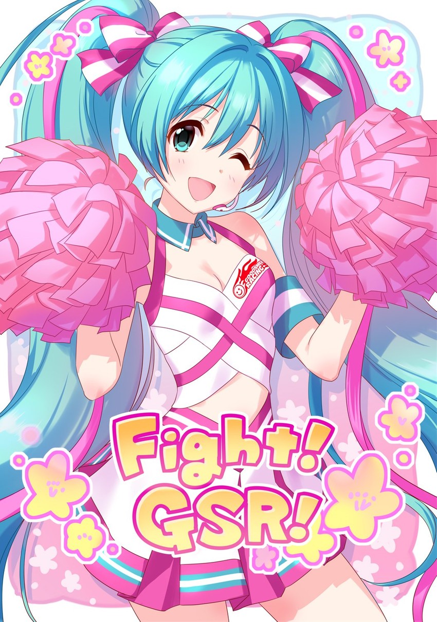 hatsune miku and racing miku (vocaloid and 1 more) drawn by annindoufu_(oicon)