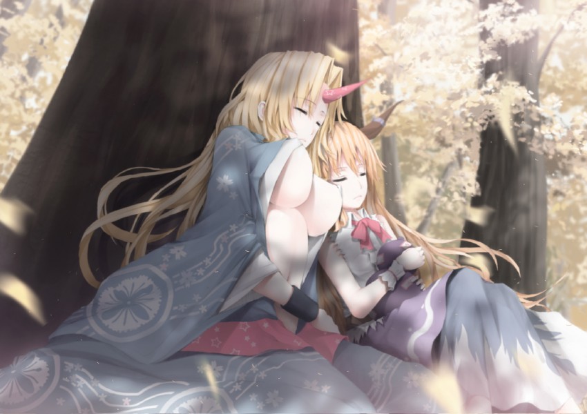 ibuki suika and hoshiguma yuugi (touhou) drawn by tamamono_atae