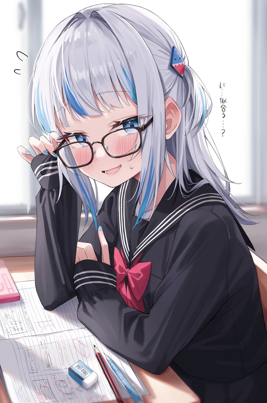 gawr gura (hololive and 1 more) drawn by green_tea_(matchaistasty)