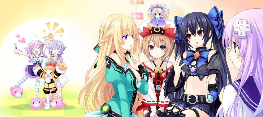 neptune, noire, nepgear, blanc, vert, and 3 more (neptune and 1 more) drawn by tsunako