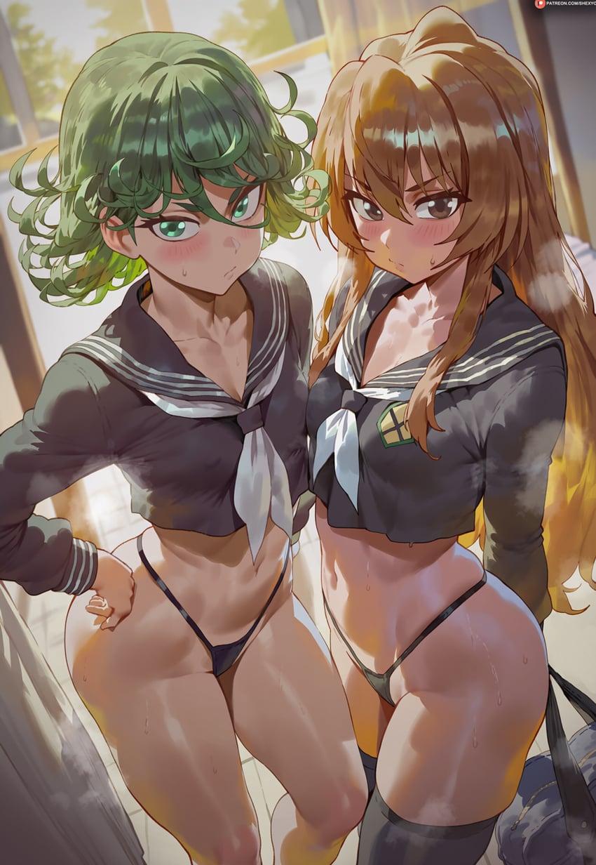 tatsumaki and aisaka taiga (one-punch man and 1 more) drawn by shexyo