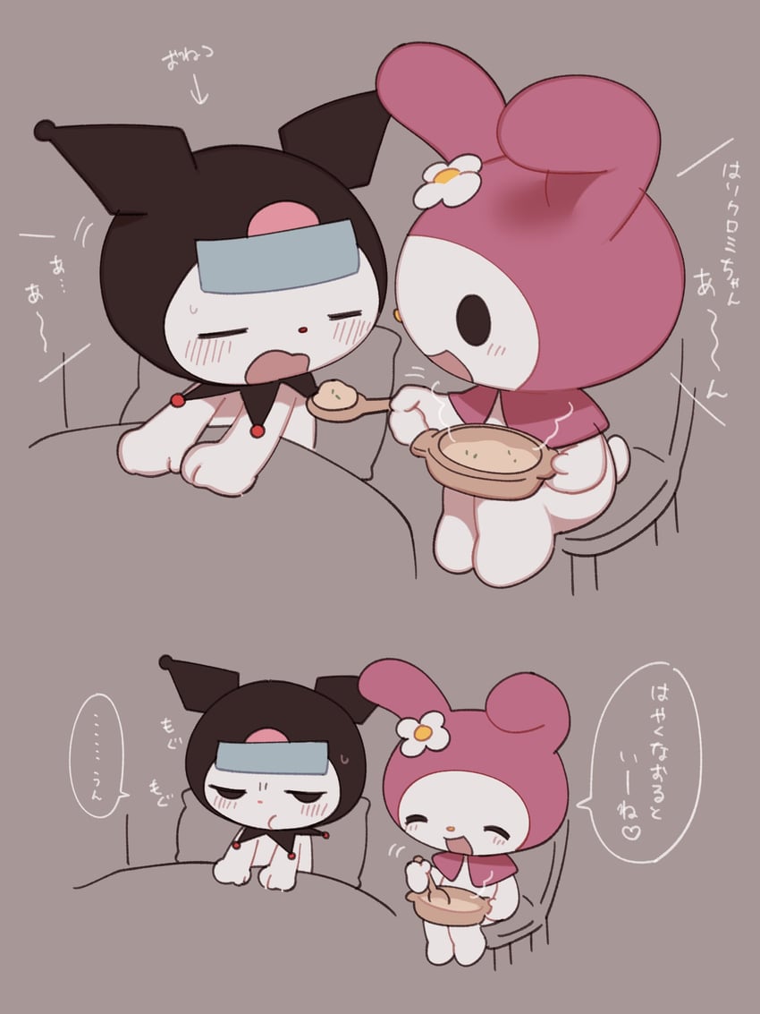 my melody and kuromi (sanrio and 1 more) drawn by reimentyuru