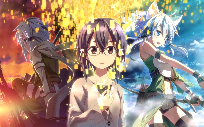 sinon and asada shino (sword art online) drawn by yuuki_tatsuya