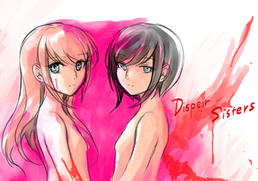 enoshima junko and ikusaba mukuro (danganronpa and 1 more) drawn by mintes