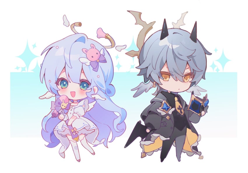 robin and sunday (honkai and 1 more) drawn by sha_(nz2)