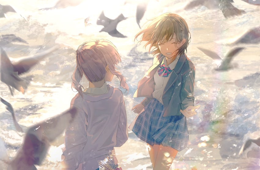 shinonome ena and akiyama mizuki (project sekai) drawn by shirushi_06