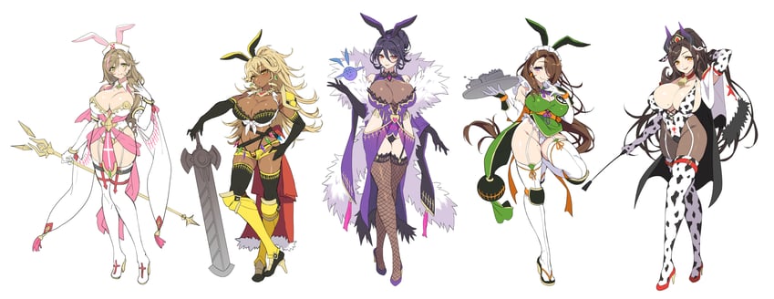 mizuki, serika, nadeshiko, tomeko, and sumire (original and 1 more) drawn by senri_gan