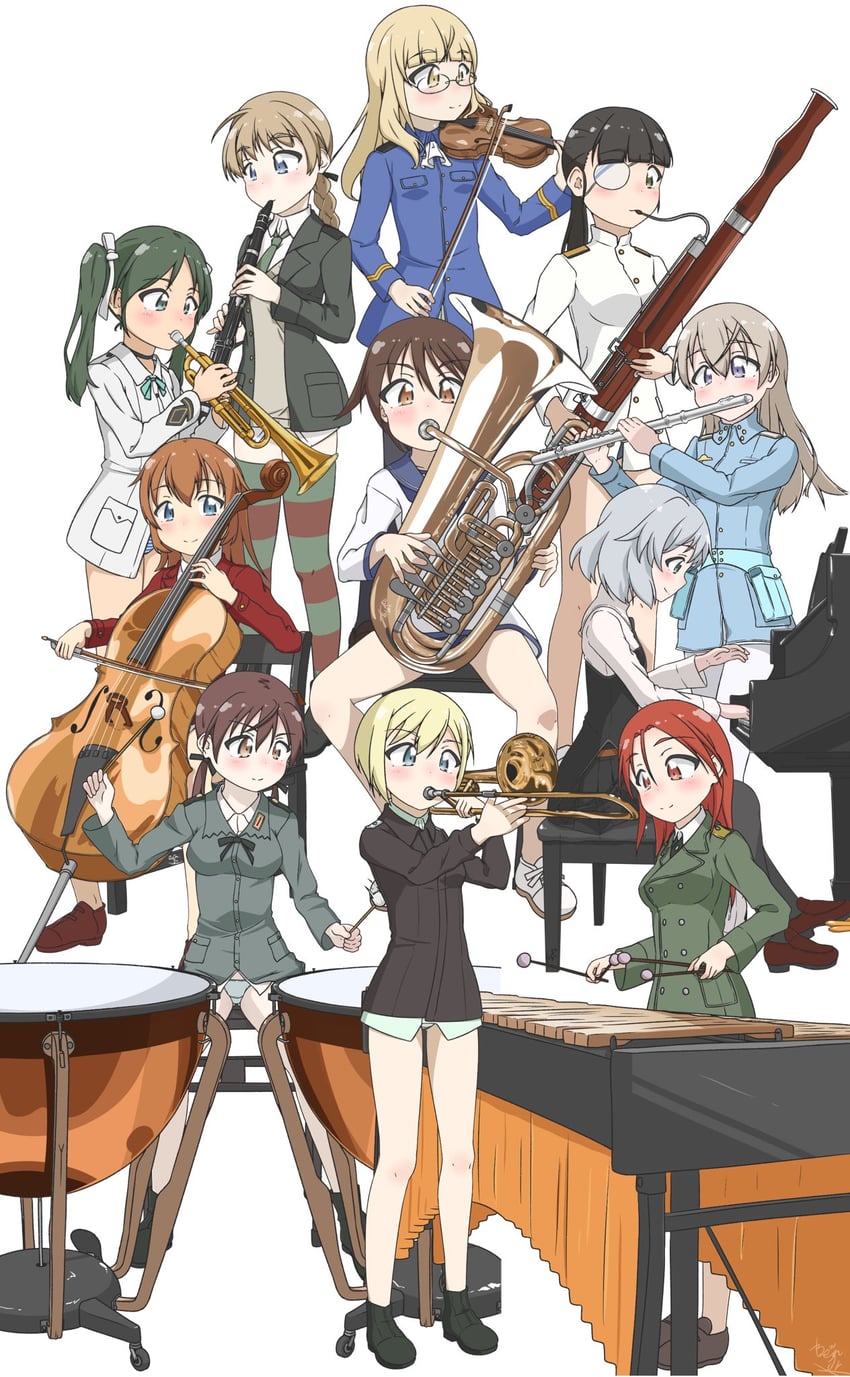sanya v. litvyak, eila ilmatar juutilainen, miyafuji yoshika, erica hartmann, gertrud barkhorn, and 6 more (world witches series and 1 more) drawn by yui5306
