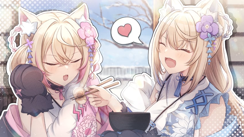 fuwawa abyssgard and mococo abyssgard (hololive and 1 more) drawn by ch13
