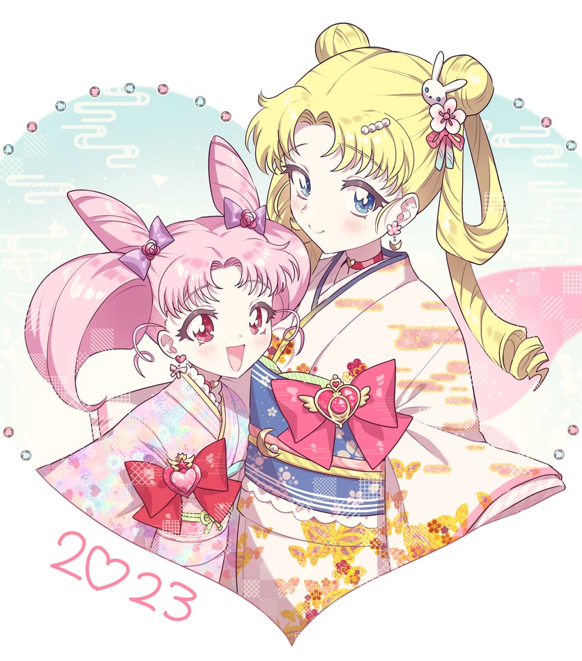 tsukino usagi and chibi usa (bishoujo senshi sailor moon) drawn by loveodoro